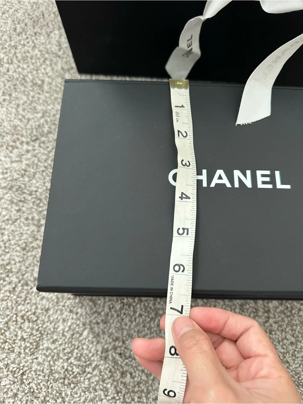 CHANEL Black Gift Box Set with White Camellia Accent for mini to small bag
